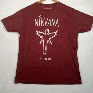 Nirvana in Utero Brush live nation concert release heather burgundy Tshirt Men L